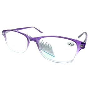 Berkeley Čítacie dioptrické okuliare +4 plast fialové priehľadné 1 kus MC2199