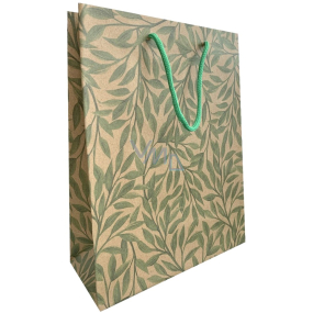 Nekupto Darčeková Kraftová taška 18,7 x 24,3 x 8 cm Zelené lístočky 623 KHM