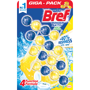Bref Power Aktiv WC blok Citron, tuhý WC blok, 4 × 50 g