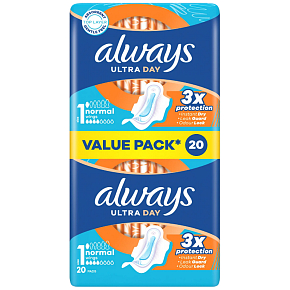 Always Ultra Day Normal duo hygienické vložky s krídelkami 20 kusov