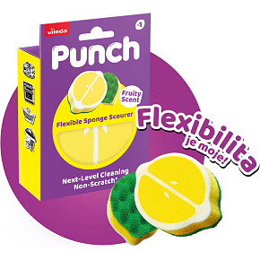 Vileda Punch hubka na riad s vôňou citrónu, 1 kus Vileda Punch hubka na riad s vôňou citrónu, 1 kus