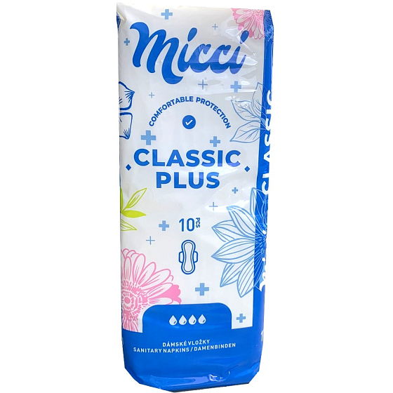 Micci Classic Plus intímne vložky s krídelkami 10 kusov