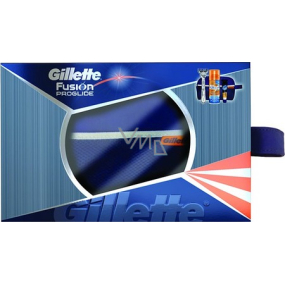 Gillette Fusion ProGlide strojček + náhradné hlavice 1 kus + gel 75 ml + balzam 9 ml + taška, kozmetická sada, pre mužov