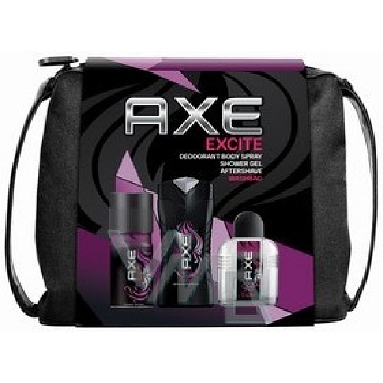 Axe Excite dezodorant sprej pre mužov 150 ml + sprchový gél 250 ml + voda po holení 100 ml, kozmetická sada