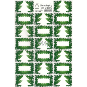 Arch Stromček zelený vianočné samolepky na darčeky 20 etikiet 1 arch