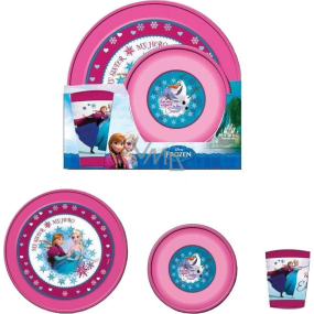 Disney Frozen Jedálenská súprava miska 15 x 4 cm + kelímok 200 ml + tanier 23 x 2,5 cm