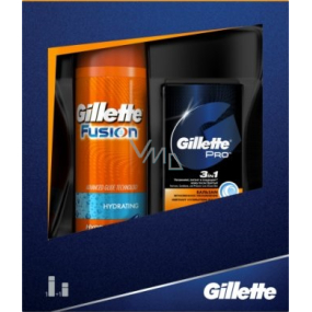 Gillette Fusion gél na holenie 200 ml + Pre 3v1 balzam po holení 50 ml, kozmetická sada pre mužov