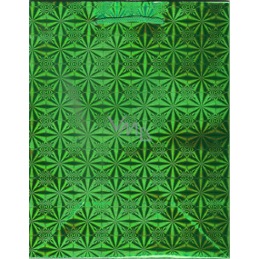 Nekupto Darčeková papierová taška hologram 23 x 18 x 10 cm Zelená 050 50 THM