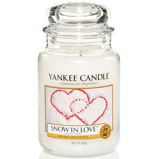 Yankee Candle Snow in Love - Zamilovaný sneh vonná sviečka Classic veľká sklo 623 g