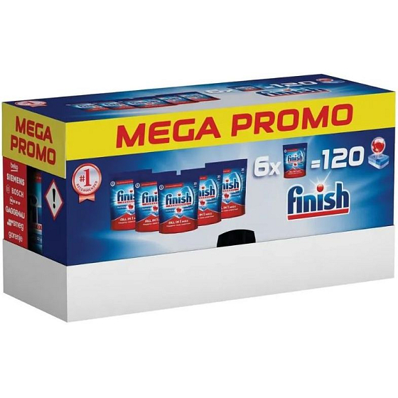 Finish All in 1 Max Regular tablety do umývačky 6 x 20 tabliet = 120 kusov, megabox