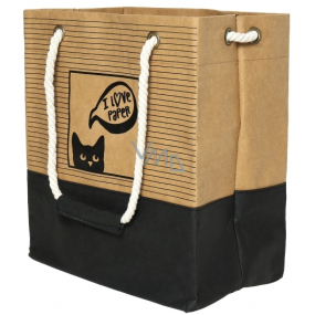Albi Eko taška vyrobená z pratelného papiera s uchom - mačka 30 cm x 34 cm x 18 cm