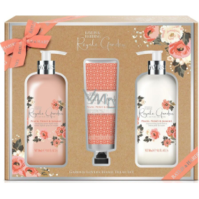 Baylis & Harding Royal Garden umývanie rúk 300 ml + krém na ruky 300 ml + krém na ruky 130 ml, kozmetická sada pre ženy