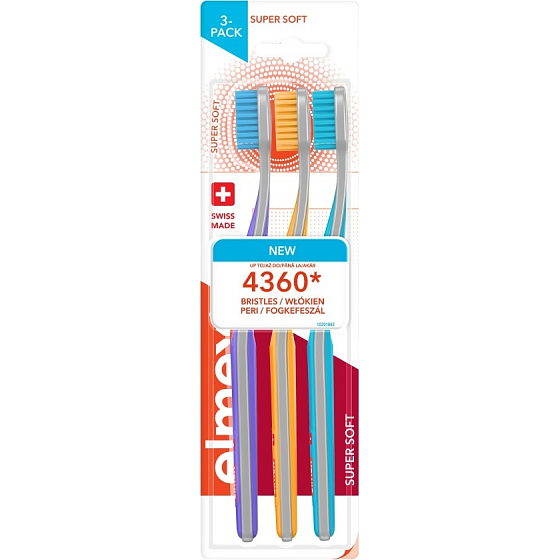 Elmex Swiss Made Super Soft 3-pack veľmi mäkká zubná kefka 3 kusy