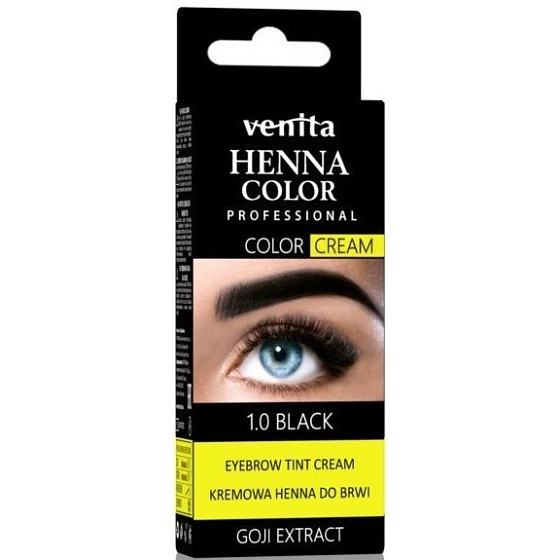 Venita Henna Color krémová farba na obočie 1.0 Čierna 30 g