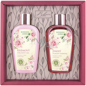 Bohemia Gifts Rosehip and Rose Cream Shower Gel 250 ml + Gentle Hair Shampoo 250 ml, kozmetická sada pre ženy