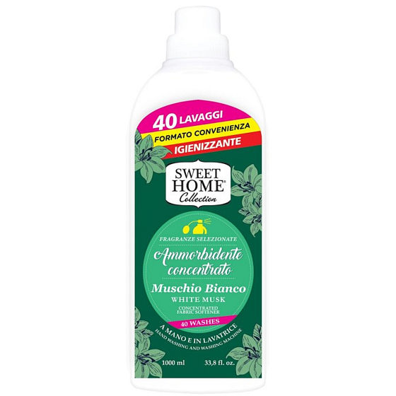 Sweet Home White Musk - biely mech koncentrovaný zmäkčovač tkanín 40 dávok 1 l
