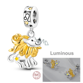 Striebro 925 Luminous - Znamenie zverokruhu Lev, prívesok na náramok