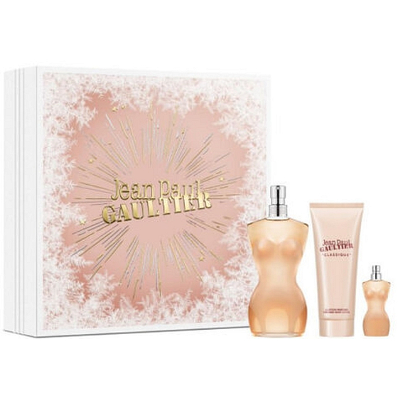 Jean Paul Gaultier Classique toaletná voda 100 ml + telové mlieko 75 ml + toaletná voda Miniature 6 ml, darčeková súprava pre ženy