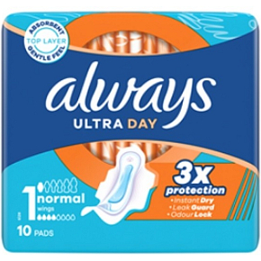 Always Ultra Day Normal hygienické vložky s krídelkami 10 kusov Always Ultra Day Normal hygienické vložky s krídelkami 10 kusov
