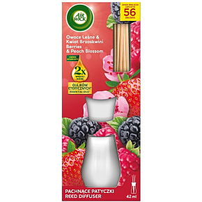 Air Wick aroma difuzér s vonnými tyčinkami Lesné plody & Broskyňový kvet, 42 ml