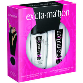 Exclamation Excla.mation Originál parfumovaný dezodorant sklo pre ženy 75 ml + deodorant sprej 75 ml, kozmetická sada