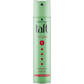 Taft Volume Mega, lak na vlasy s dvojitým push-up efektom, sila fixácie 5, 250 ml