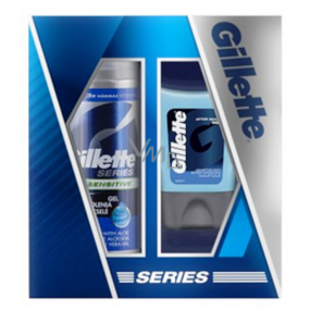 Gillette Series Sensitive gél na holenie 200 ml + Sensitive gél po holení 75 ml, kozmetická sada pre mužov