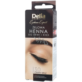 Delia Cosmetics Henna Tint gél na zafarbenie obočie 3.0 tmavo hnedá 1 kus