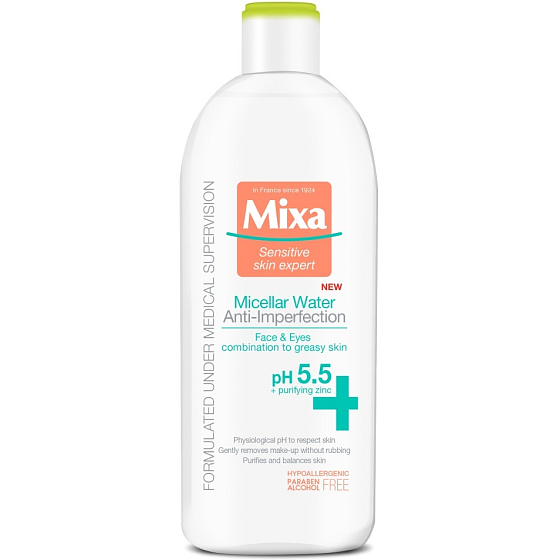 Mixa Anti-Imperfection micelárna pleťová voda pre zmatnenie pleti 400 ml