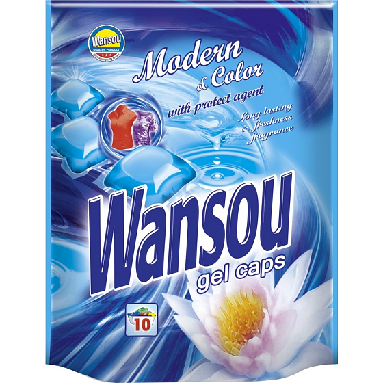 Wansou Modern & Color koncentrované gélové prác kapsule na farebnú bielizeň 10 kusov