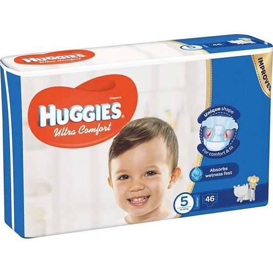 Huggies Ultra Comfort Jumbo veľkosť 5 12-22 kg plienkové nohavičky 46 kusov