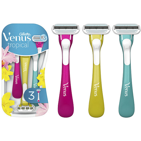 Gillette Venus Tropical jednorazové holítko 3 čepele, 3 kusy pre ženy