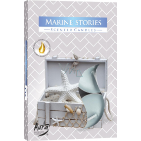 BISPOL Aura Marine Stories - Morské príbehy vonné čajové sviečky 6 kusov