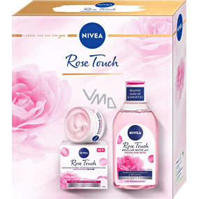 Nivea Face Rose Touch hydratačný denný gél-krém 50 ml + micelárna voda 400 ml, kozmetická sada