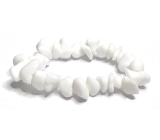 Agátový náramok biely elastický prírodný sekaný kameň, 16-17 cm, poskytuje pokoj a pohodu