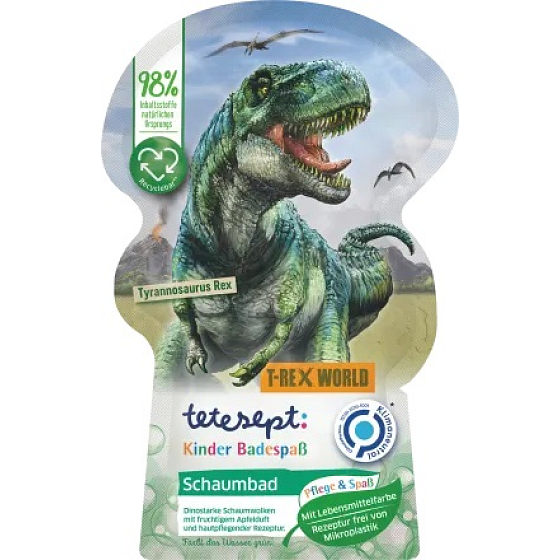 Tetesept T-Rexov svet Jablková pena do kúpeľa so zeleným efektom pre deti 40 ml