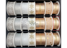 Nekupto Vianočná textilná stuha Zlatý trblietavý prúžok 25 mm x 2,5 m