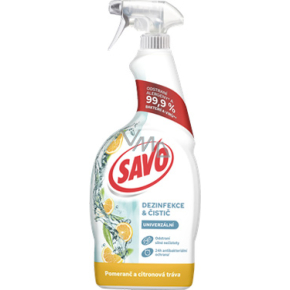 SAVO univerzálny dezinfekčný sprej Pomeranč a Citrónová tráva, 700 ml