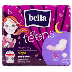 Bella For Teens ultra Energy Night hygienické vložky 8 kusů
