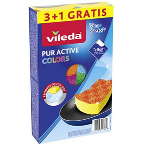 Vileda PUR active Colors hubka na riad, 3+1 ks