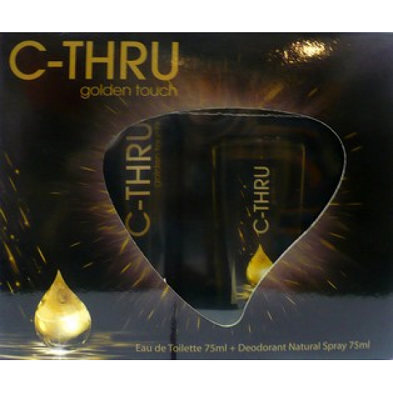 C-Thru Golden Touch toaletná voda 75 ml + parfumovaný deodorant sklo 75 ml, pre ženy darčeková sada
