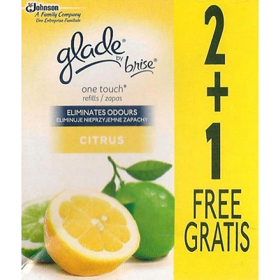 Glade One Touch Citrus mini sprej náhradná náplň do osviežovača vzduchu 3 x 10 ml