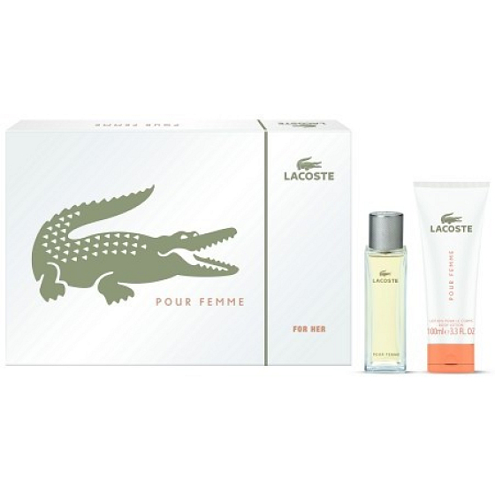 Lacoste pour Femme toaletná voda 50 ml + telové mlieko 100 ml, darčeková sada