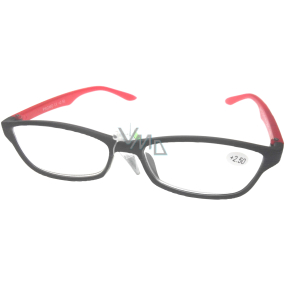 Berkeley Čítacie dioptrické okuliare +2,50 plast čierne obruby, červené 1 kus ER4133