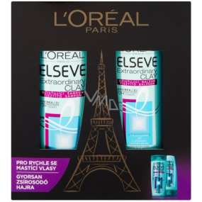 Loreal Paris Elseve Extraordinary Clay čistiaci šampón pre mastné vlasy 250 ml + čistiaci balzam pre mastné vlasy 200 ml, kozmetická súprava 2017