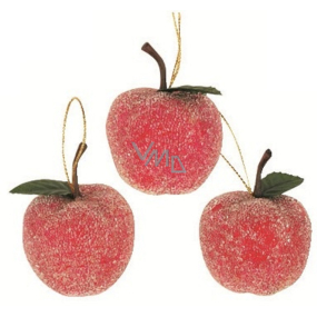 Jabĺčka ľadová s glitrami na zavesenie 3 kusov v sáčku, 5 cm
