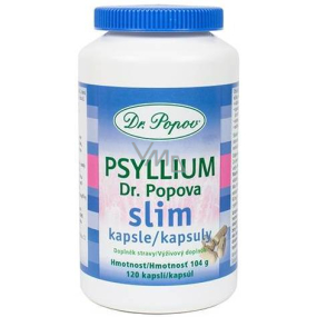 Dr. Popov Psyllium Slim kapsule vláknina pre efektívne a jednoduché chudnutie doplnok stravy 120 kusov