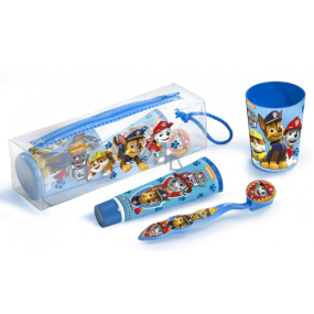 Paw Patrol Tlapková patrola Kefka na zuby + zubná pasta + kelímok + kozmetická taštička pre deti darčeková sada