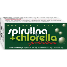 Naturvita Spirulina + Chlorella + Prebiotikum doplnok stravy napomáha posilnenie a prečistenie organizmu, chráni organizmus pred pôsobením voľných radikálov 90 tabliet