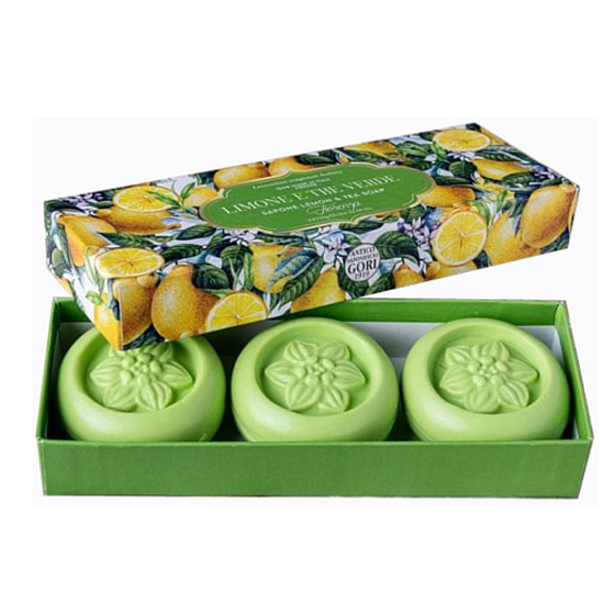 Antico Saponificio Gori Fiorenza Limone e Té Verde ručne vyrobené talianske mydlo 3 x 90 g